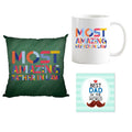 Father's Day Cushion Cover, Coffee Mug & Coaster Hamper - Set of 3