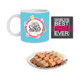 Big Sister to Be Rakhi Hamper - Mug, Coaster & Mewa Bites 400 gm