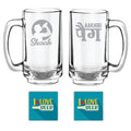 Sharabi Aakhiri Peg Hindi Engraved Beer Mugs, Set of 2