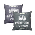 Mom Dad Is Everything Grey Cushion Covers - Set of 2, 12x12 inches