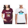 Maternity Couple T-Shirts - First Time Mommy & Daddy Set