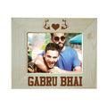 Engraved Wooden Photo Frame for Brother - Gabru Bhai Poem
