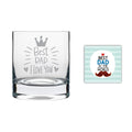 Best Dad Engraved Whiskey Glass for Father, 325ml