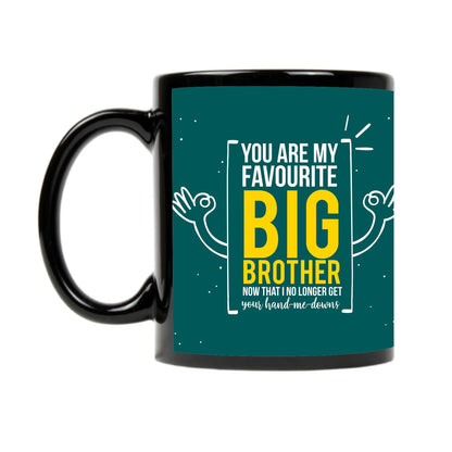 TheYayaCafe Birthday Gift Combo for Big Brother, Printed Ceramic Coffee Mug 330ml with Coaster, Raksha Bandhan Bhaidooj Rakhi Gift for Brother, Bhai, from Sister and Kids
