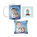 Best Dad Ever Birthday Gift Combo Set of 3 - Mug, Coaster, Cushion