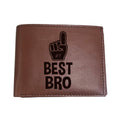 No 1 Best Bro Personalised Leather Wallet