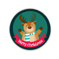 Merry Christmas Cute Deer Fridge Magnet - Round