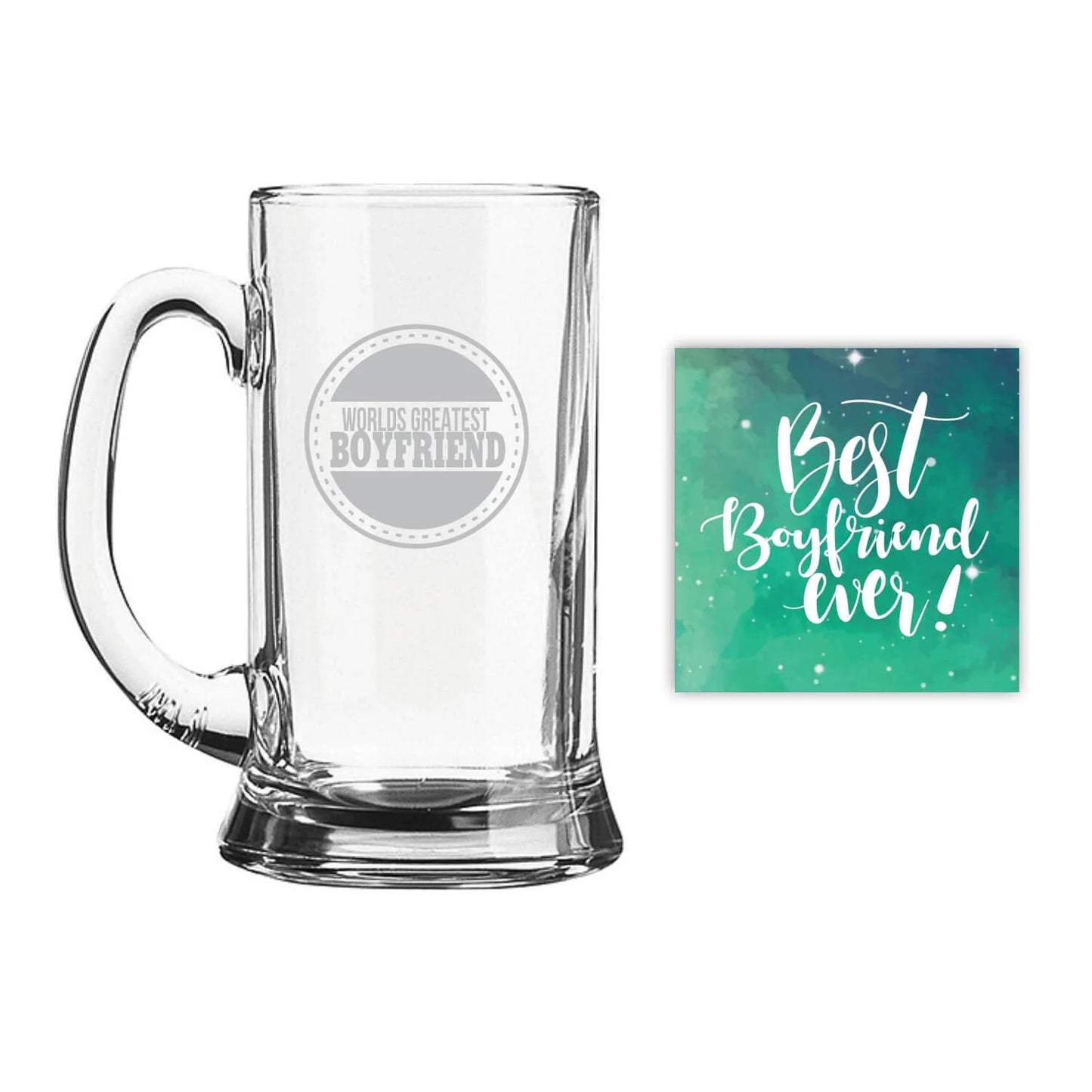 Worlds Greatest Boyfriend Engraved Beer Mug