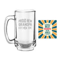Proud New Grandpa Engraved Beer Mug Combo of 2