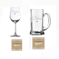Marathi Bhau Vahini Beer Mug & Wine Glass Rakhi Combo