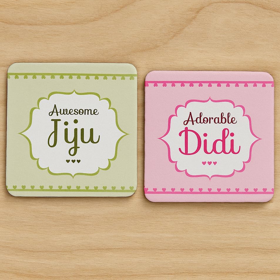 TheYaYaCafe® Rakhi Gift for Didi Jiju | Awesome Didi Jiju Gift Combo | Set of 6 with 2 Coffee Mugs, 2 Cushion Covers & 2 Coasters | Rakhi Gift Hamper for Sister and Brother-in-Law