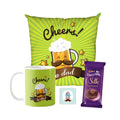 Cheers to Dad Coffee Mug Hamper with Coaster & Chocolate