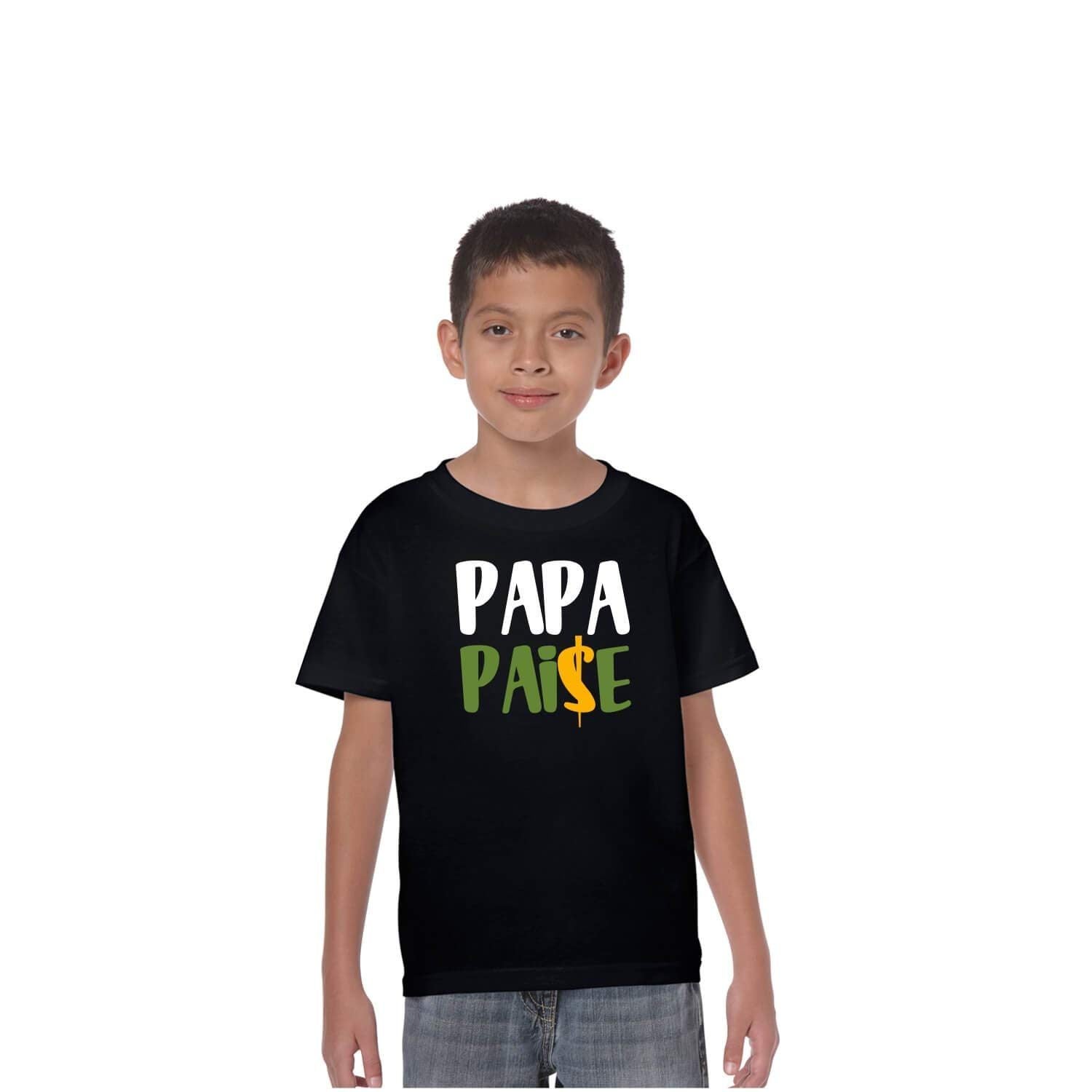 Funny Papa Paise Kaise Paise Dad and Kid Family Tees