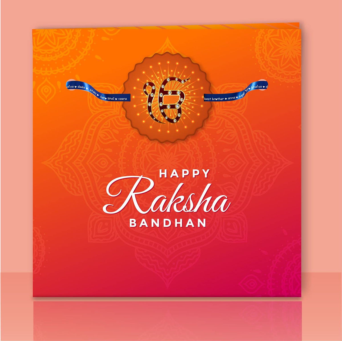 TheYayaCafe Rakhi for Brother Ek Onkar Printed Bracelet 1.5 Inches, Raksha Bandhan Gift for Bhai, Brother, Bhaiya from Sister