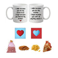 I Smile I Laugh Funny Mug, Coaster and Dry Fruits Set of 6