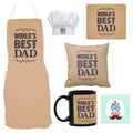 World's Best Dad Combo Set of 4 - Cushion, Mug, Coaster & Mouse Pad