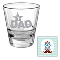No 1 Dad Engraved Whisky Glass with Coaster