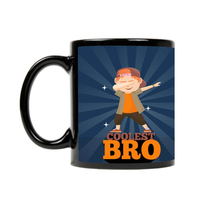 TheYayaCafe Printed Coffee Mug for Brother Coolest Bro 330 ml, Raksha Bandhan Rakhi Birthday Bhai Dooj Gift for Bhai, Brother from Sister and Family