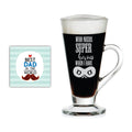 Coffee Mug for Dad - Super Hero Dad Engraved, with Coaster