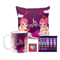 Valentine Gift Combo for Couples - Mug, Cushion Cover & 10 Chocolates
