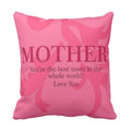 I Love You Mother Velvet Cushion With Filler - Mom Gift, 12x12