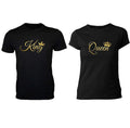 King & Queen Couple T-Shirts in Soft Cotton, Set of 2