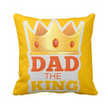 King Dad Velvet Cushion Cover 12x12 Inch - Birthday Gift for Dad