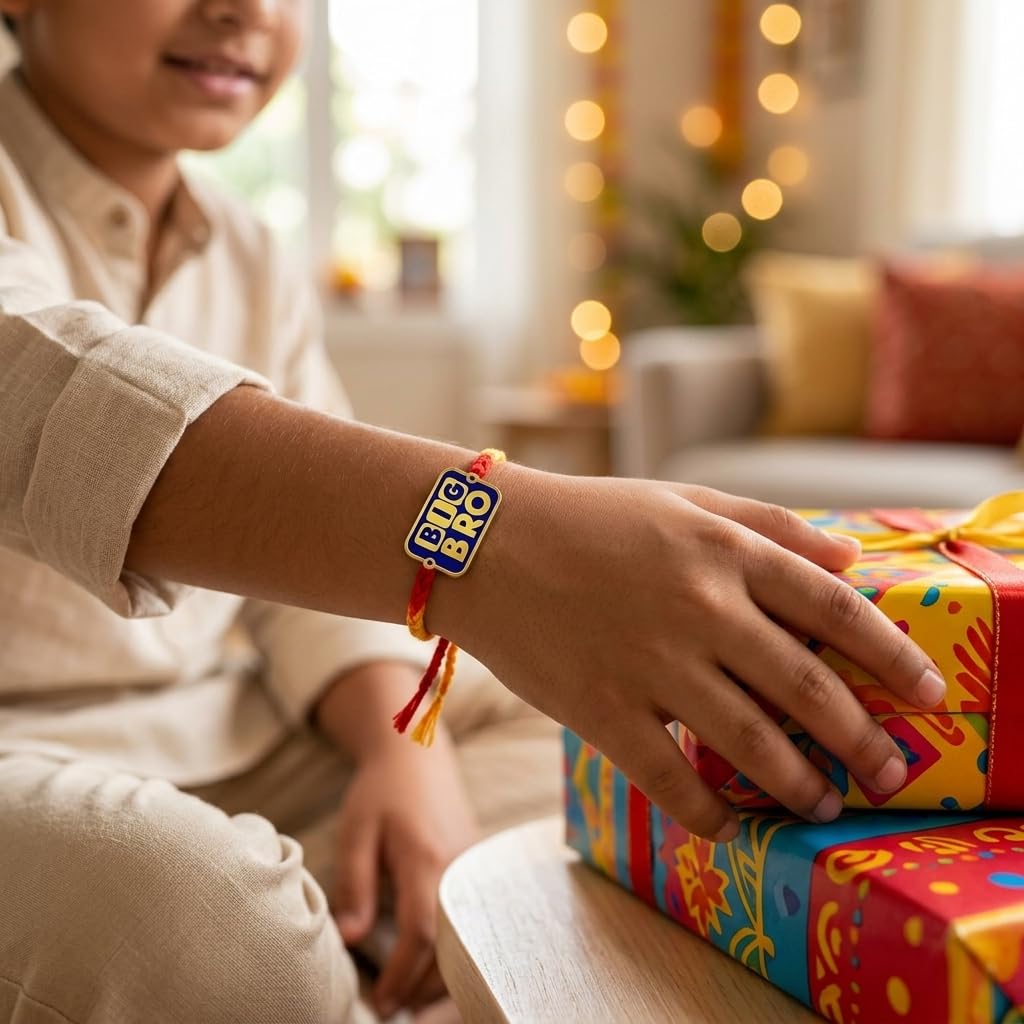 TheYaYaCafe Big Little Bro Printed Raksha Bandhan Rakhi (Set of 2)