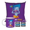 Shararti Bhai Mug, Coaster, Cushion & Keychain Hamper - Set of 2
