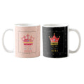 King Queen Mommy Daddy Coffee Mug Set of 2 with Coasters
