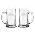 King and His Queen Engraved Beer Mugs - Couple Set