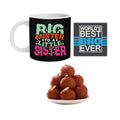 Big Mister to Little Sister Rakhi Combo - Mug, Coaster, Gulab Jamun & Rakhi