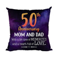 50th Anniversary Cushion Cover 12x12 - Mom Dad Memories Pillow