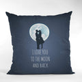 I Love You to the Moon Velvet Cushion with Filler 12x12