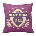 World's Best Mom Velvet Cushion Cover - 12x12 inches