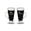 King Bro Queen Bhabhi Glass Tea Cups - Anniversary Couple Gift
