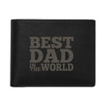 Best Dad in The World Engraved Leather Wallet for Father