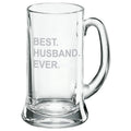 Best Husband Ever Engraved Glass Beer Mug - Romantic Gift