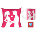 Love Cushion Cover, Mug & Coaster Combo - Valentine Gift for Pregnant Wife