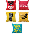 Follow Your Heart Motivational Cushion Cover Set of 5, 16x16