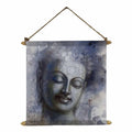 Smiling Buddha Idol Canvas Scroll Wall Painting Poster - 12x12 In
