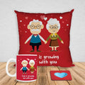 Growing Old With You Coffee Mug & Cushion Cover Valentine Combo