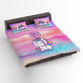 Magical Unicorn Kids Double King Size Bedsheet with 2 Pillow Covers