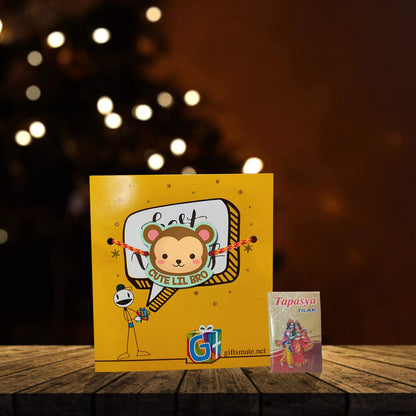 TheYaYaCafe Rakhi for Brother Combo Set of 2 Printed Cute Little Bro Cat Rakhi, Raksha Bandhan Gift for Bhai, Bhaiya from Sister, Kids and Adults, 1.5 Inch Acrylic Dial