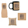 World's Best Dad Combo: Apron, Chef Hat, Mug, Coaster, Mousepad