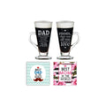 Blissful Mom and Dad Couple Tea Cups Set of 2 with Coasters