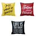 Motivational Quote Cushion Covers - Follow Your Heart Canvas, 12x12