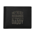 Promoted to Daddy Engraved Leather Wallet - Gift for Dad
