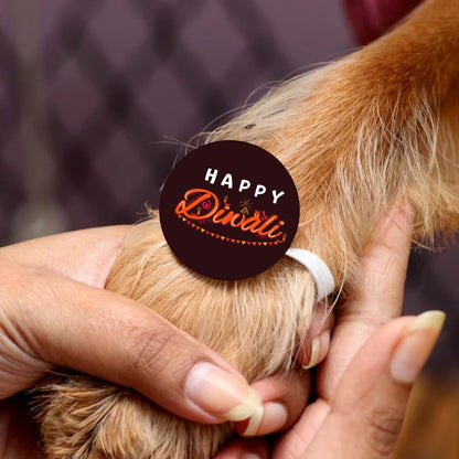 TheYayaCafe Dog Rakhi Rakshabandhan Gifts for Pets Paw Accessories - Happy Diwali Brown Acrylic Rakhi for Dogs, Cats, Puppies, Pet Parents, Raksha Bandhan, Diwali, Birthday