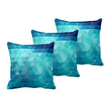 Canvas Cotton Cushion Covers, 12x12 Inch, Blue, Set of 3